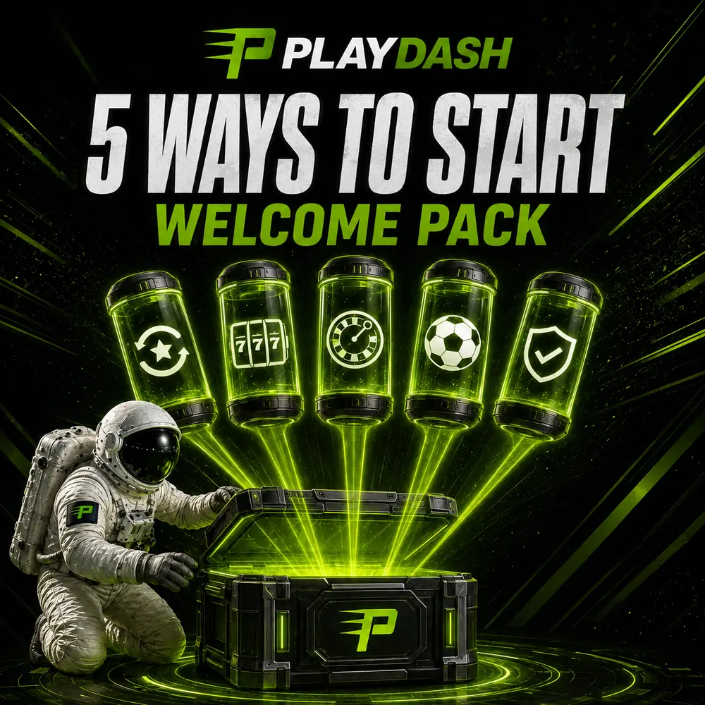 PlayDash welcome pack with five casino and sports rewards