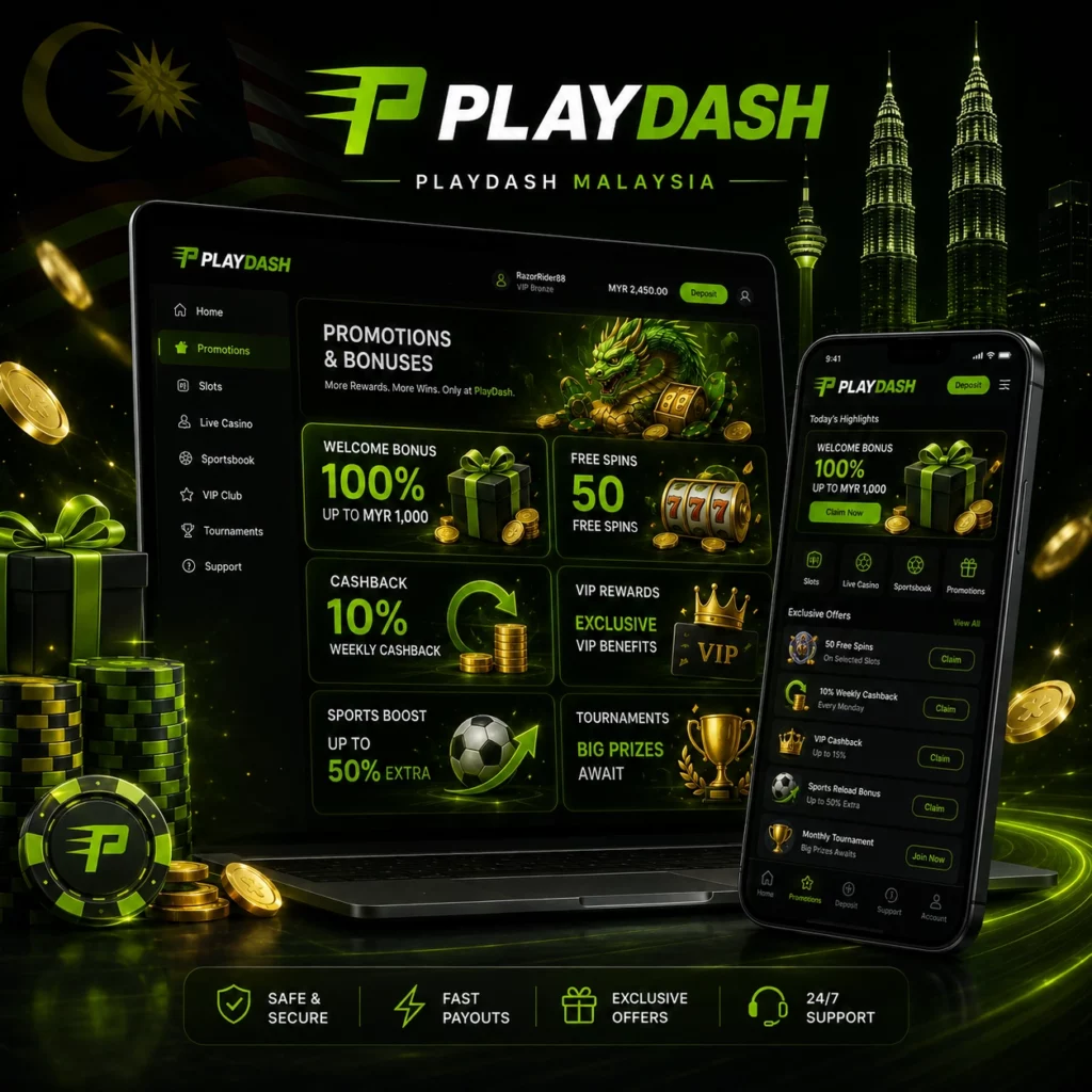 PlayDash Malaysia promotions, bonuses and rewards